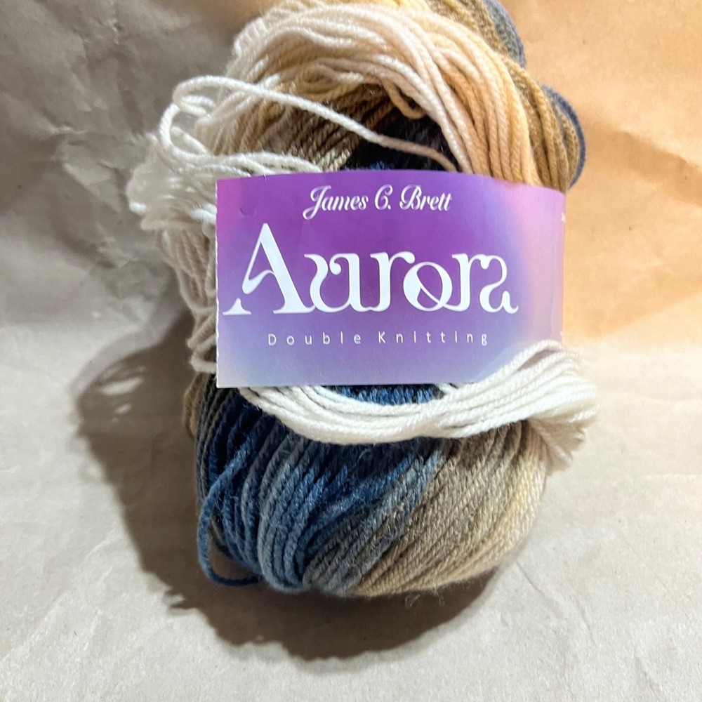James‎ C. Brett 100g Aurora Yarn Blue Cream Taupe DK Wool Blend AU10 Lot 51